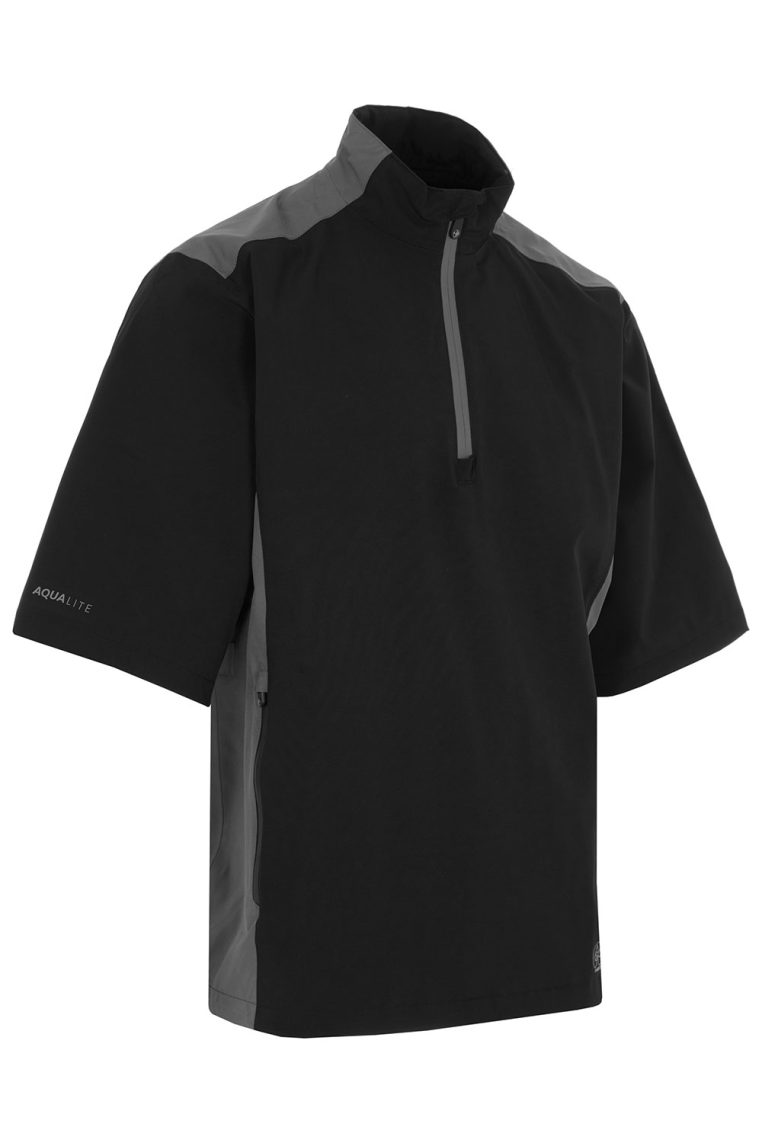 Aqualite Half Sleeve Rain Top - Black/Grey, L